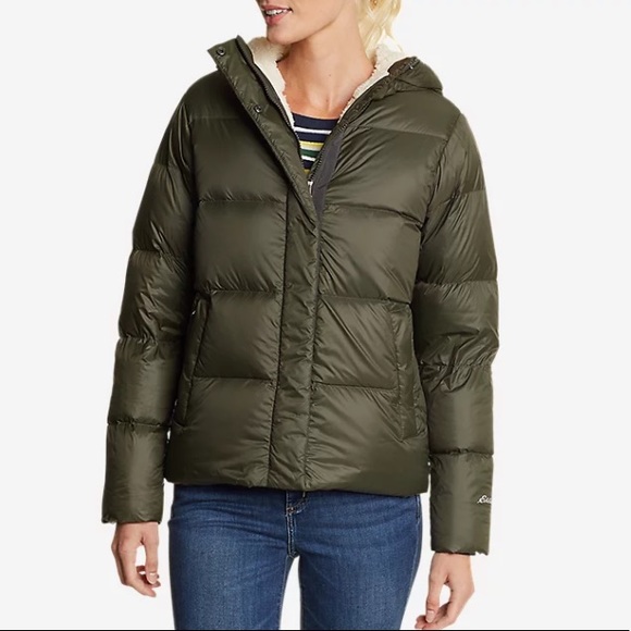 Women's stratuslite down faux shearling lined hoodie Clearance